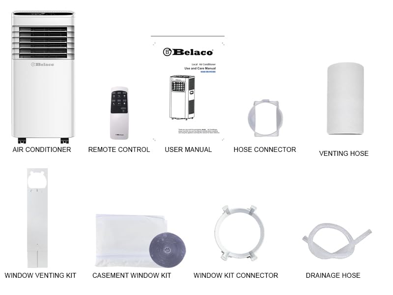 Belaco 9000 BTU Air Conditioning Unit 4in1 Cooling Portable Air Conditioner
