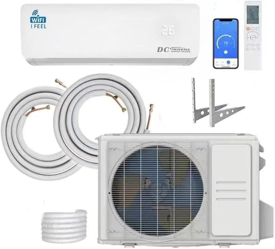 12000 BTU Air Conditioner, Wall Split, Wi Fi, 5 In 1, Cooler, Heater, Dehumidifier, Air Purifier, Heat Pump, Remote Control, 3.5 kW, A++, App
