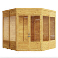 BillyOh Corner Summerhouse Log Cabin 7 x 7 Garden Storage Shed Wooden Summer House Sheds Picton Summerhouses Pressure Treated Available (Spray