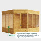 BillyOh Corner Summerhouse Log Cabin 7 x 7 Garden Storage Shed Wooden Summer House Sheds Picton Summerhouses Pressure Treated Available (Spray