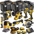 DCKT4T9B3 18V Brushless 9 Piece Kit With 3 x 5.0Ah Battery Charger & TStak Tool Storage