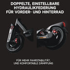 Electric Scooter with Road-Legal Certification, 80km Eco Mode Range, Dual Hydraulic Suspension, 130kg Load Capacity