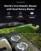 Lymow One Plus Robot Lawn Mower Wire-Free with RTK and Vision Navigation, 100% (45°) Slope Climbing, 1.1 Acres Daily Coverage, 16-Inch Dual-Blade