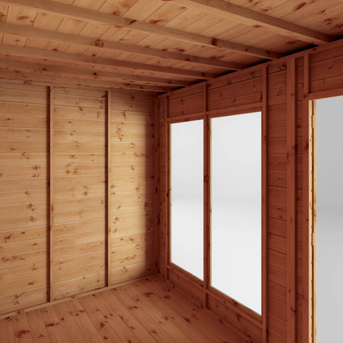 WALTONS 18x6 Maine Summerhouse | Pent Roof | Shiplap Tongue and Groove | Wooden Garden Room Log Cabin | Garden Storage Shed Summer House + Patio Area