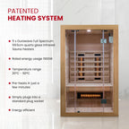 SaunaMed 2-6 Person Full Spectrum Infrared Indoor Sauna EMR NeutralTM 13A Plug & Play (2 Person)