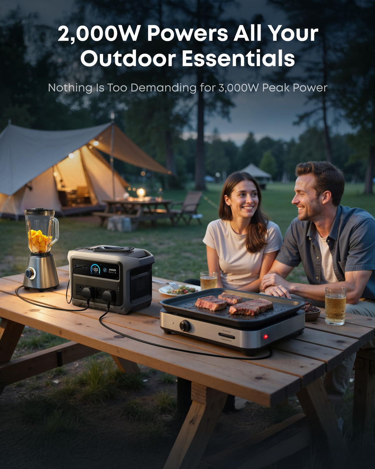 Anker SOLIX C1000 Gen 2 with AC charging cable, 2000W 1024Wh Power Station