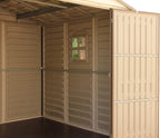 10 x 8 ft Outdoor Plastic Garden Storage Shed with Double Doors, Windows & Metal Foundation Kit