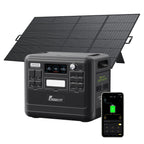 2048Wh Portable Power Station 2400W LiFePO4 Battery Solar Generator with Fast Charging