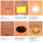 Corner Hybrid Sauna 3 Person, Indoor Infrared Steam Sauna, Canadian Hemlock