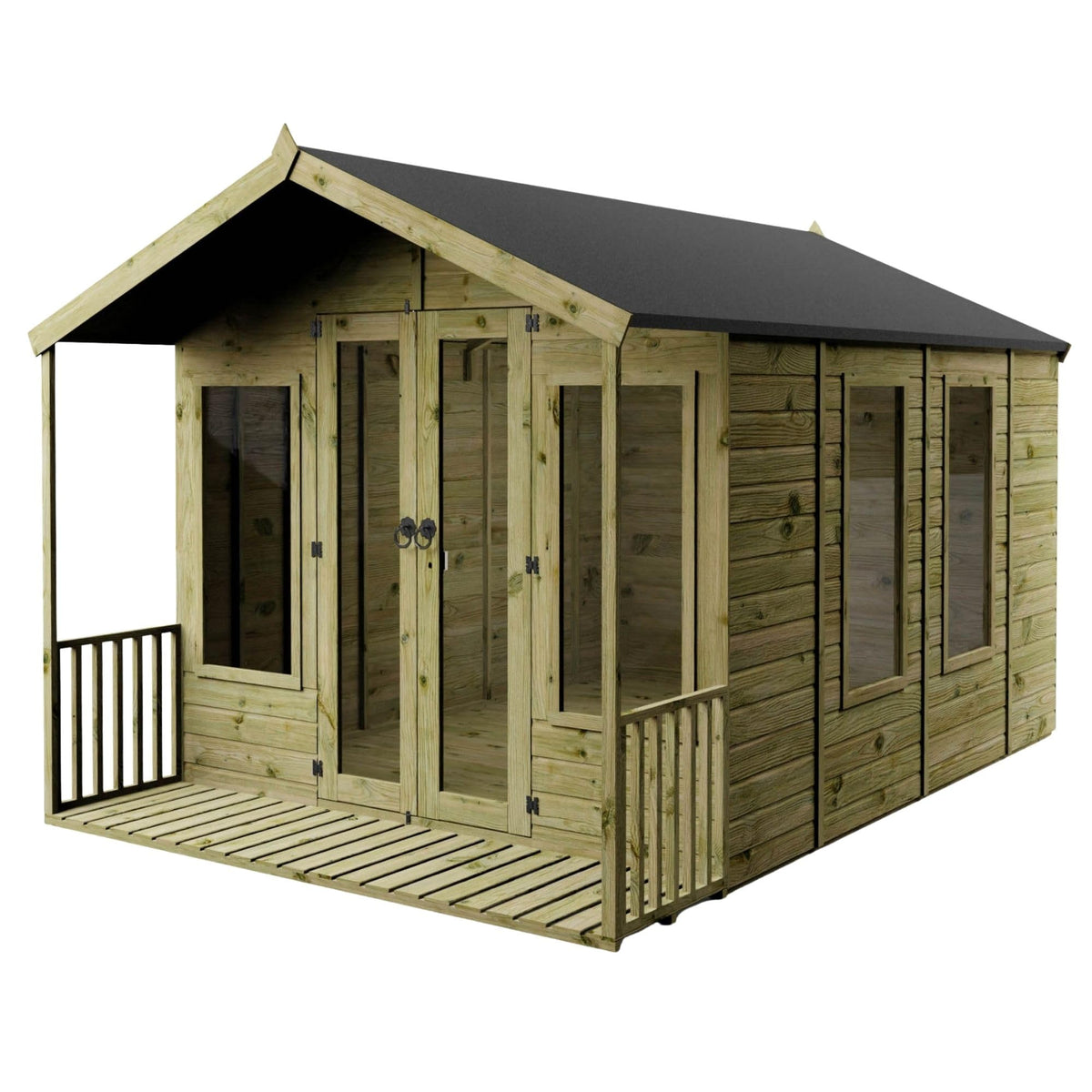 WALTONS 12 x 8 Wessex Summerhouse | Apex Roof | Shiplap Tongue and Groove | Wooden Garden Room Summerhouse | 10 Year Anti Rot Guarantee | 12 x 8 12ft