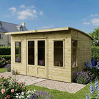 WALTONS 12 x 8 Helios Summerhouse | Curved Roof | Shiplap Tongue and Groove | Wooden Garden Room Summerhouse | 10 Year Anti Rot Guarantee | 12 x 8