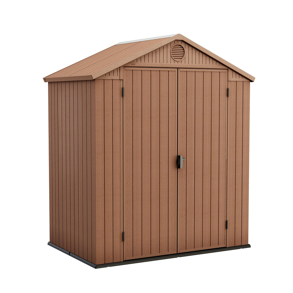 6 x 8 ft Outdoor Garden Storage Shed with Double Doors, Window & Heavy-Duty Floor Panel
