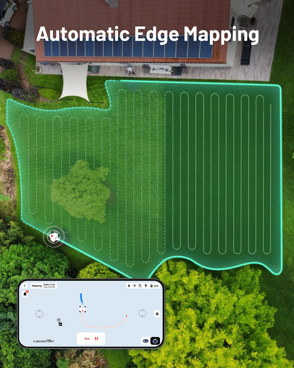 MAMMOTION LUBA 2 AWD 3000X Robot Lawn Mower without Boundary, Recommended 3000 m2, Max. 3600 m2, Auto Mapping UltraSense AI Vision, 0% Gradient