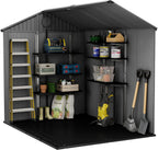 6 x 8 ft Outdoor Garden Storage Shed with Double Doors, Window & Heavy-Duty Floor Panel