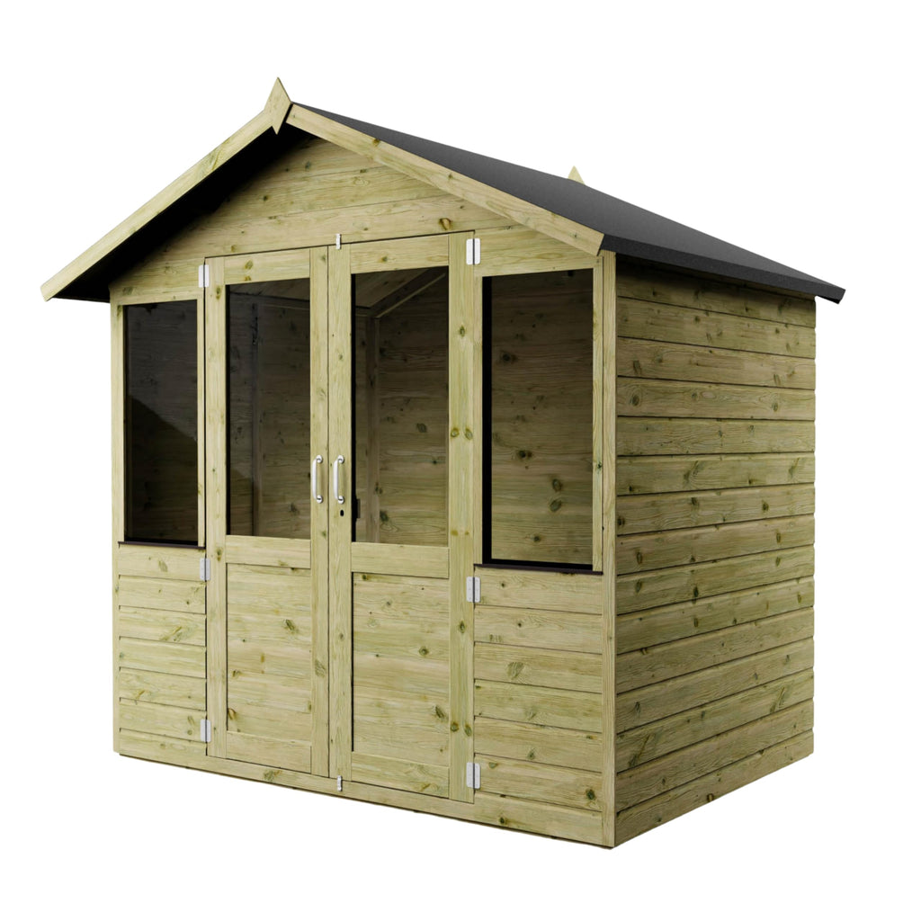 WALTONS 7x5 Summerhouse | Apex Roof | Shiplap Tongue and Groove | Wooden Garden Room Log Cabin | Garden Storage Shed Summer House