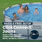 Steel Pro MAX 20 Foot x 52 Inch Round Above Ground Swimming Pool Set Outdoor Metal Frame Family Pool with Filter Pump