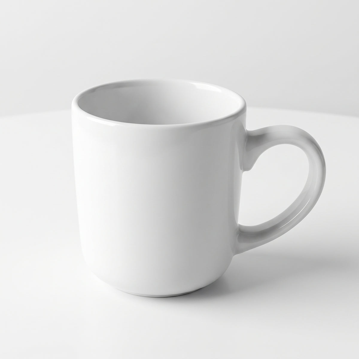 Plain white stoneware coffee mug – 13 oz / 369 ml