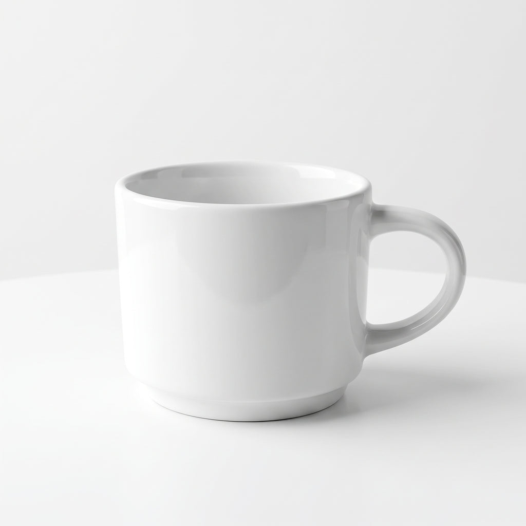 Classic white coffee mug – Minimalist ceramic mug for tea and coffee