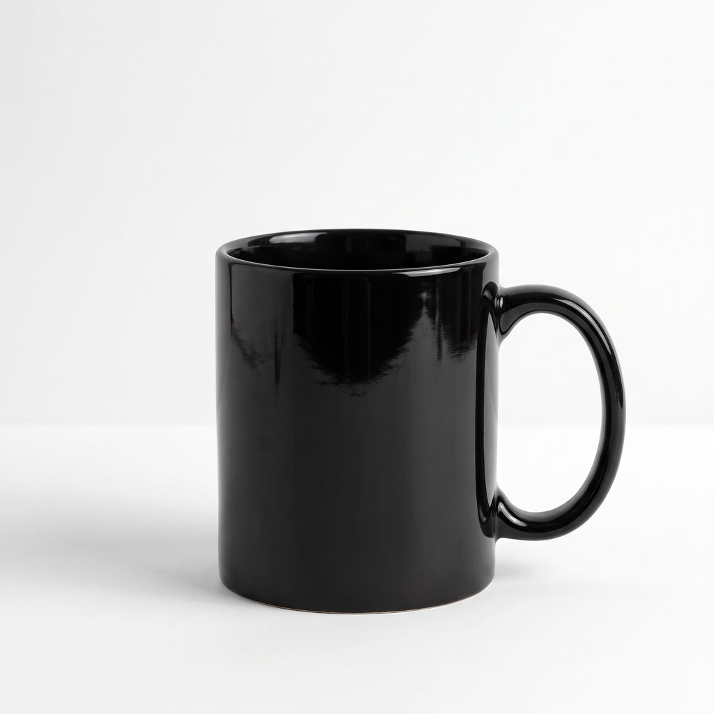 Black ceramic and stoneware coffee mug – 12 oz / 355 ml