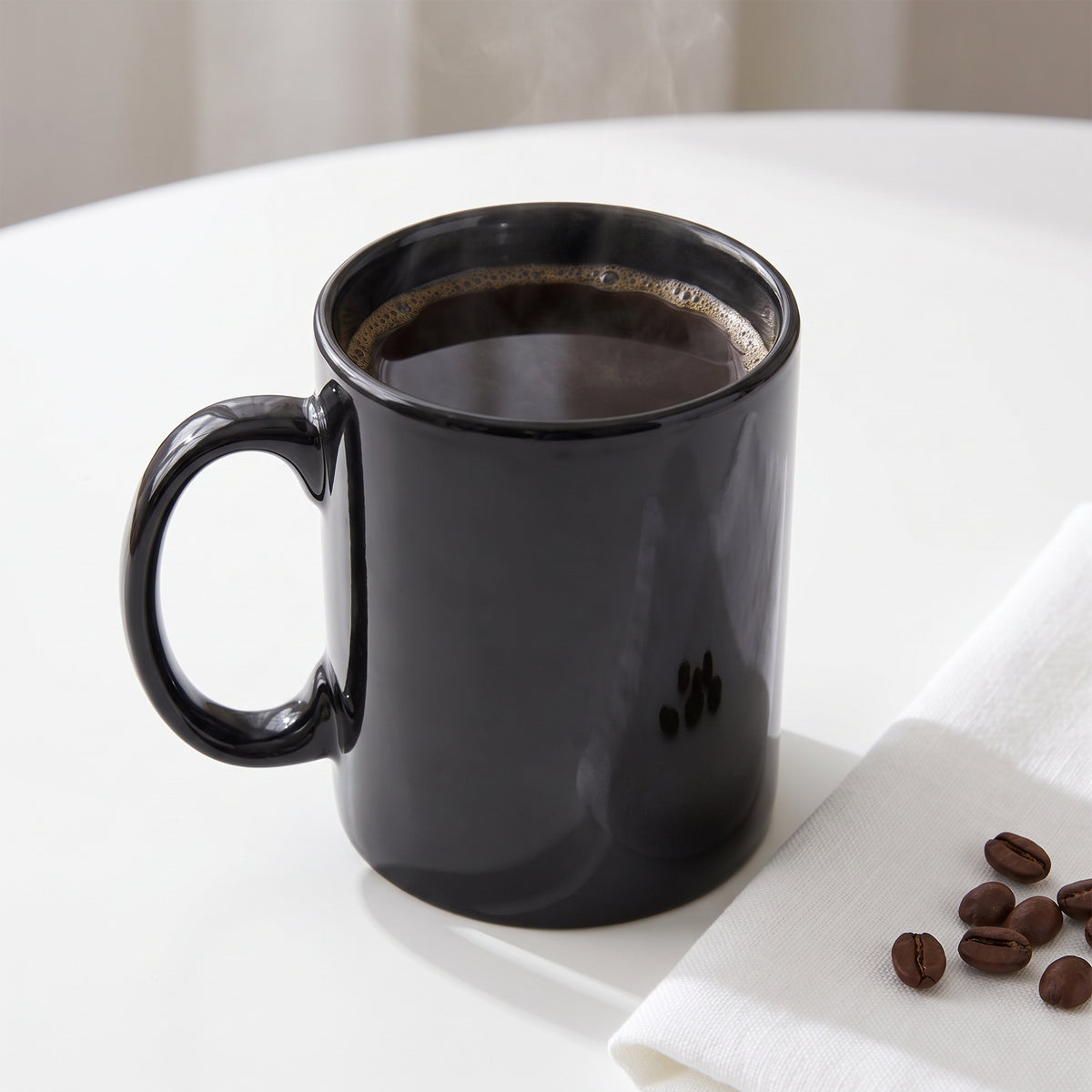 Black ceramic and stoneware coffee mug – 12 oz / 355 ml