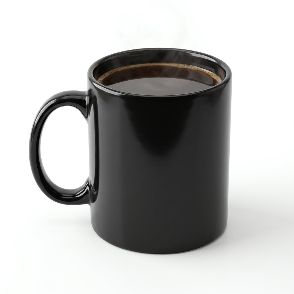 Black ceramic and stoneware coffee mug – 12 oz / 355 ml