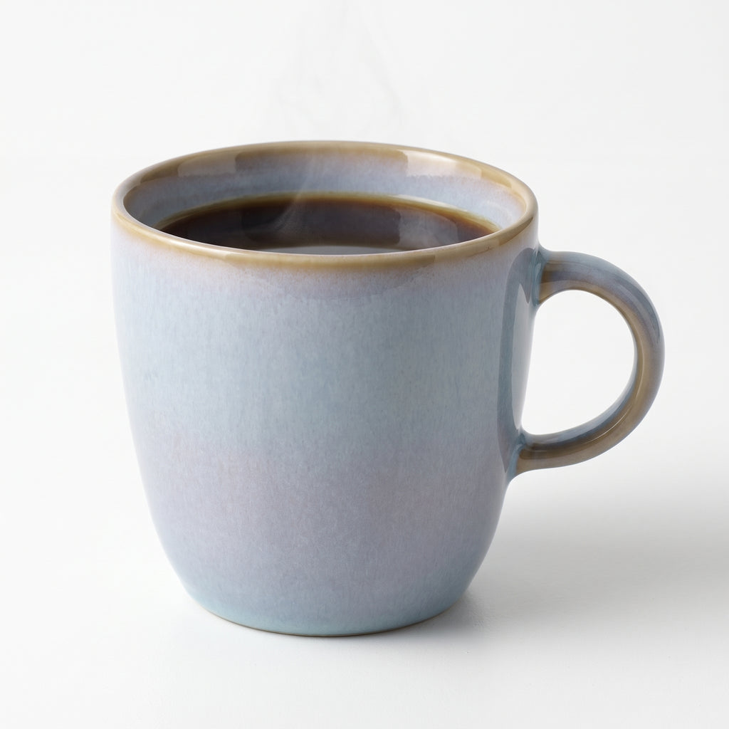 Light blue ceramic coffee mug – Elegant design with a glossy finish