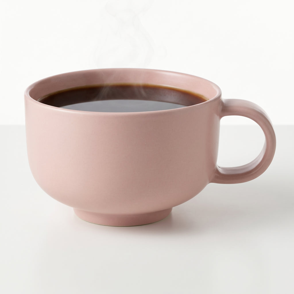 Powder pink ceramic coffee cup – Elegant, rounded design
