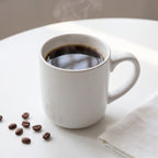 Plain white stoneware coffee mug – 13 oz / 369 ml