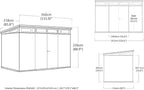 11x 7 Cortina Heavy Duty Plastic Pent Shed – Dark Grey