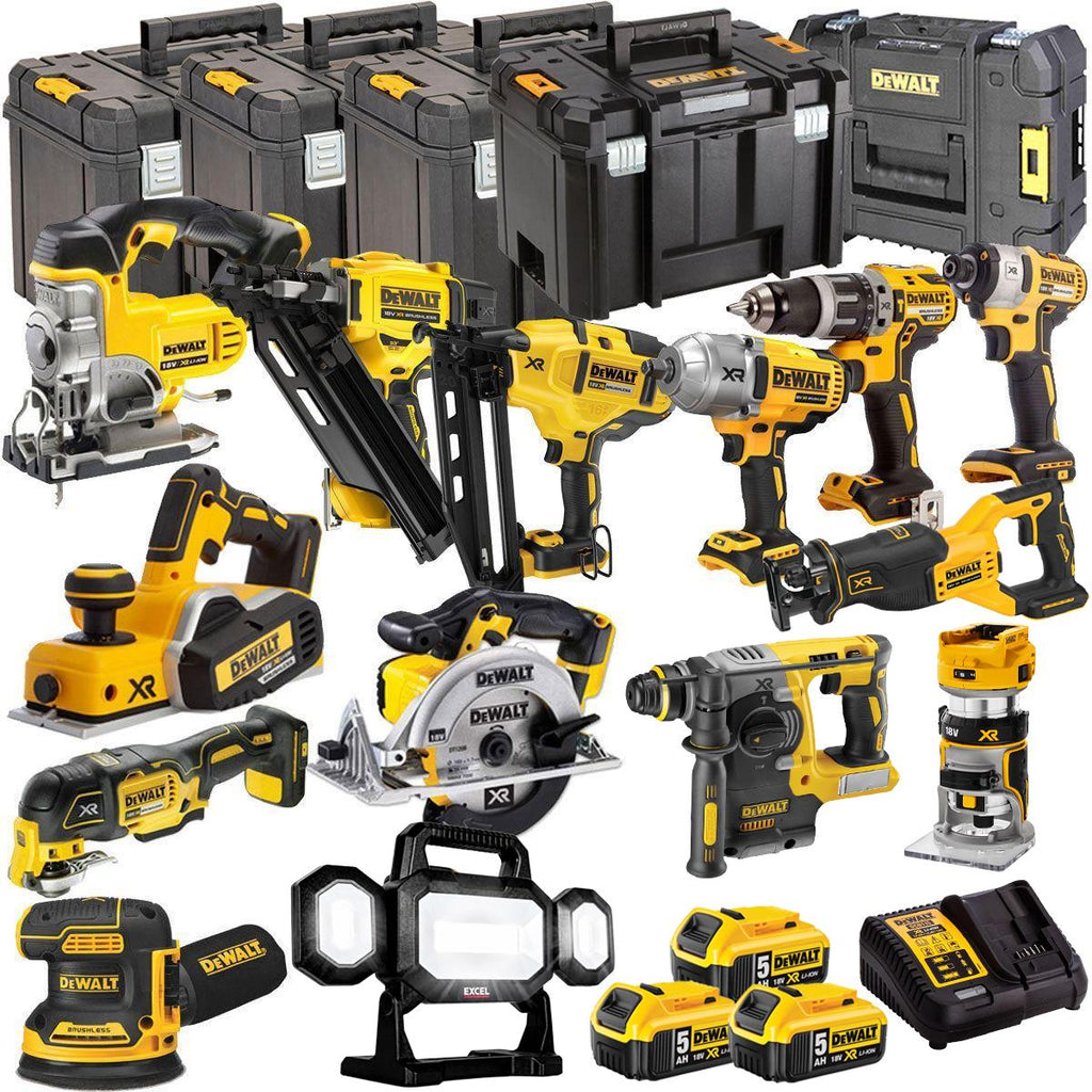 18V 14 Piece Power Tool Kit with 3 x 5.0Ah Batteries DEWKIT14