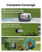 Wire-Free Robotic Lawn Mower for Gardens Up to 500m2 with AI Vision Navigation & 3D Obstacle Avoidance