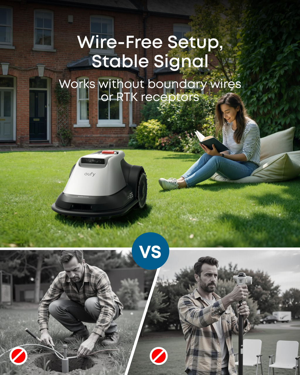 Robotic Lawn Mower for Gardens Up to 800m2, Wire-Free Vision Navigation, 3D Obstacle Avoidance