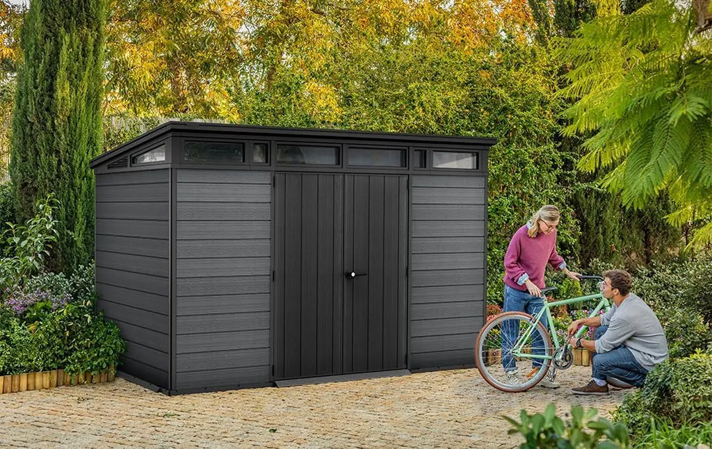 11x 7 Cortina Heavy Duty Plastic Pent Shed – Dark Grey